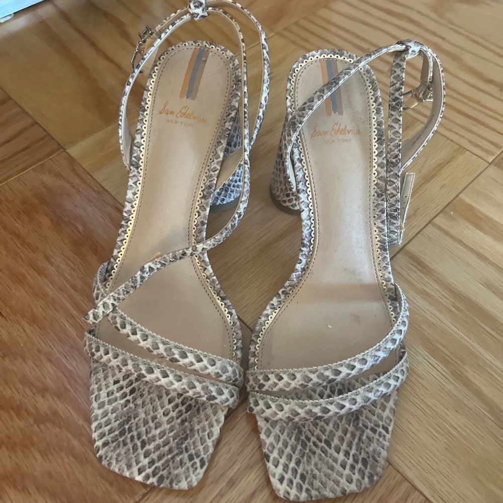 Sam Edelman snake print chunky heels